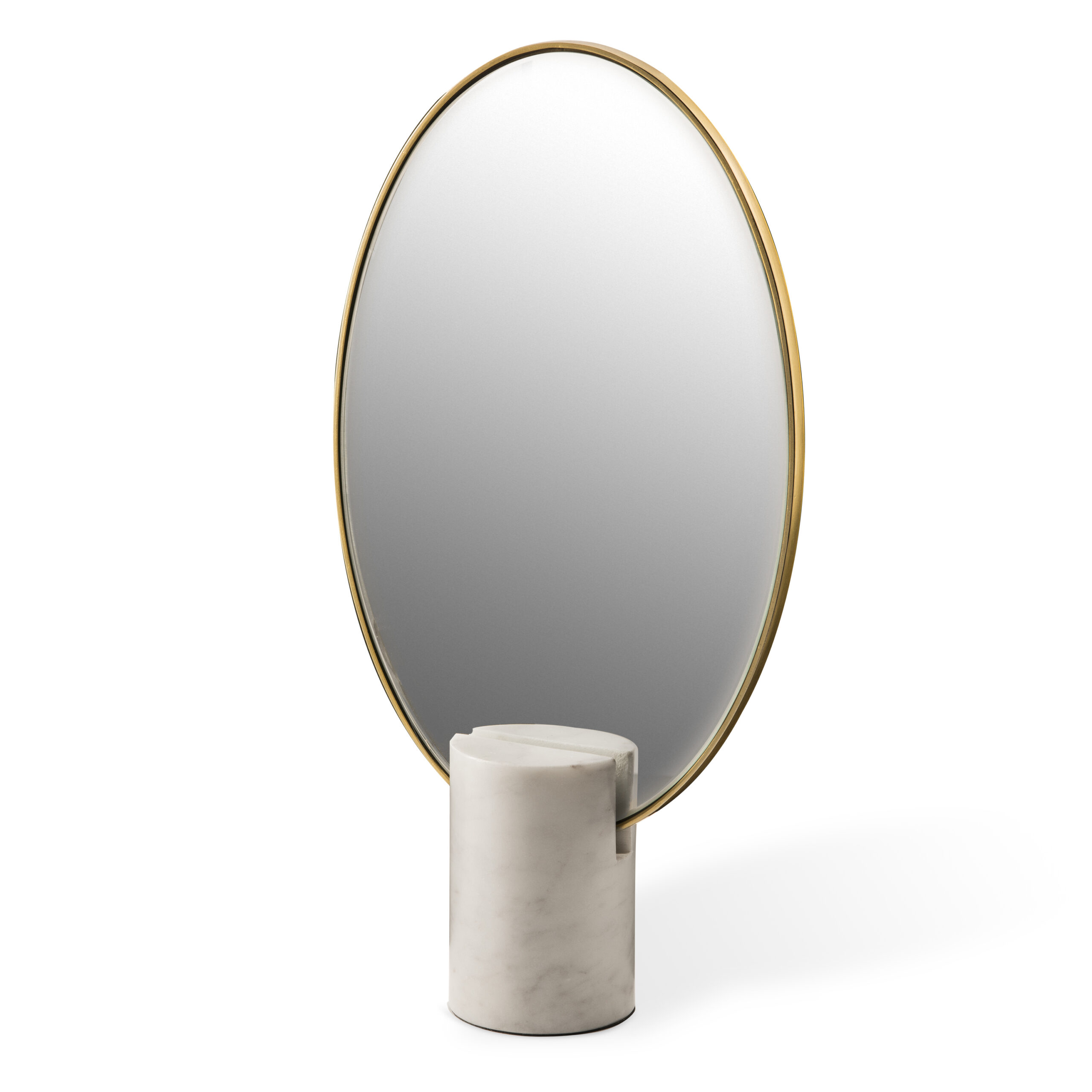 Mirror Oval marble white
